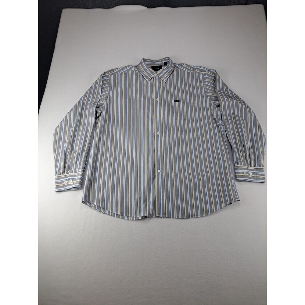 Faconnable Dress Shirt‎ Mens XXL Multicolor Striped Long Sleeve France